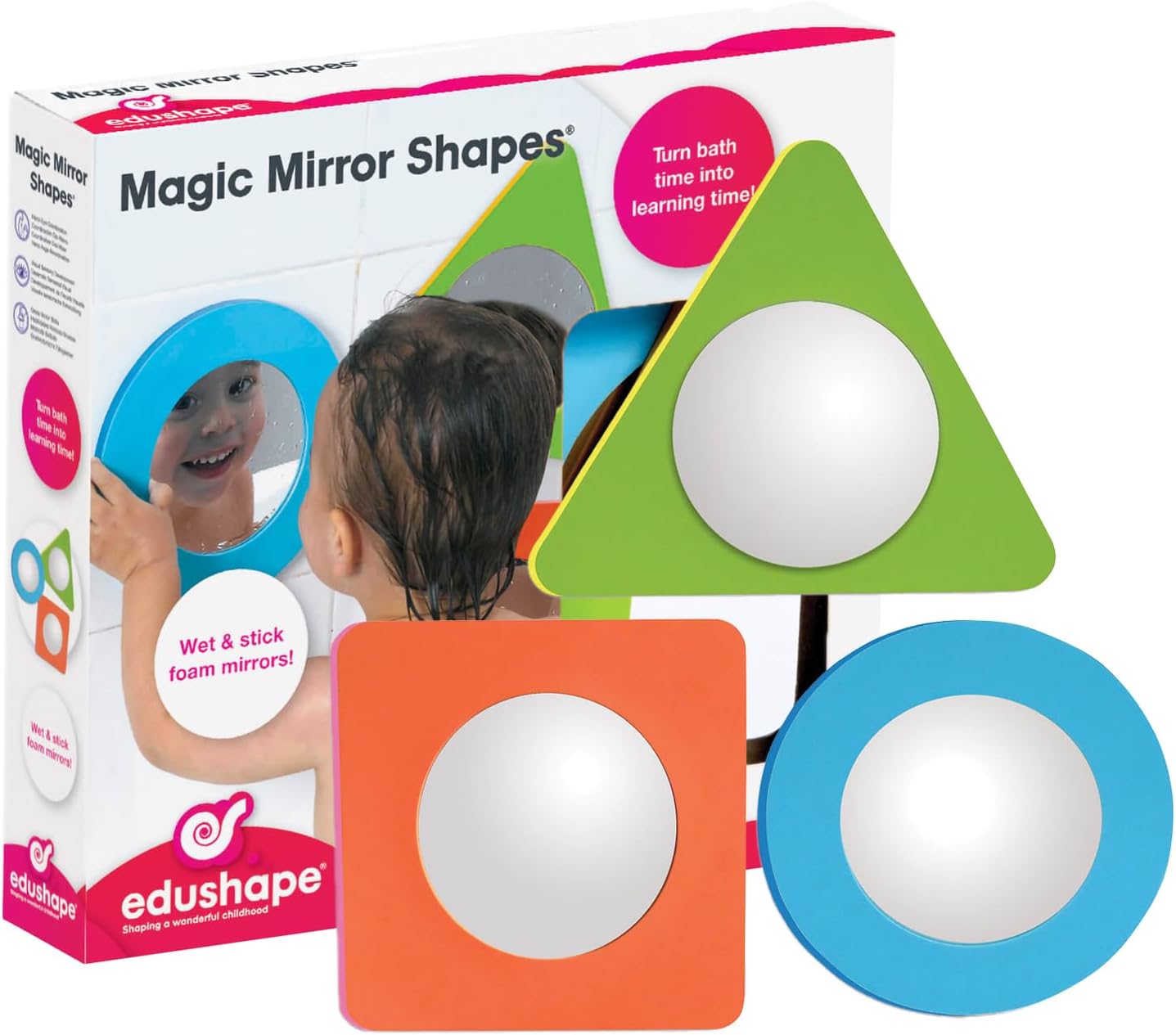 Amazon.com: Edushape Magic Mirror Shapes, Fish Baby Mirror - Baby Bath ...