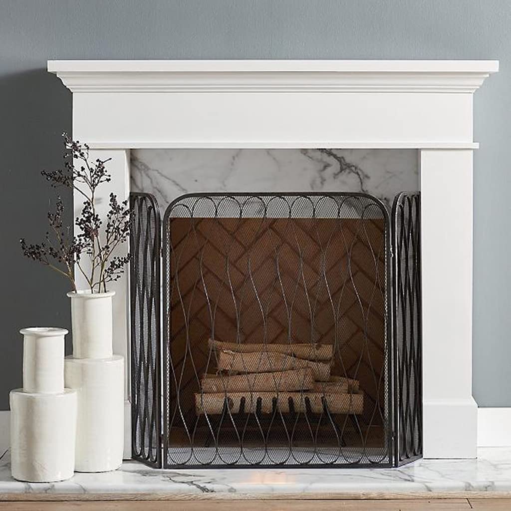 Schermi per Caminetti di Guardia Stile europeo Stile Camino Schermo Metallo Metallo Fence Stainy Stufa Partizione Porta con rivestimento in rete Decorazione Real Fire Fire Fire Fire Camino Barre Acces