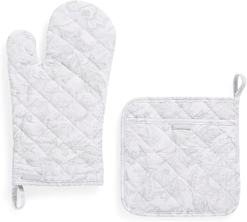 Miniatura 5 de Vera Bradley Juego de manoplas y guantes de horno de algodón para mujer, Flores encantadoras