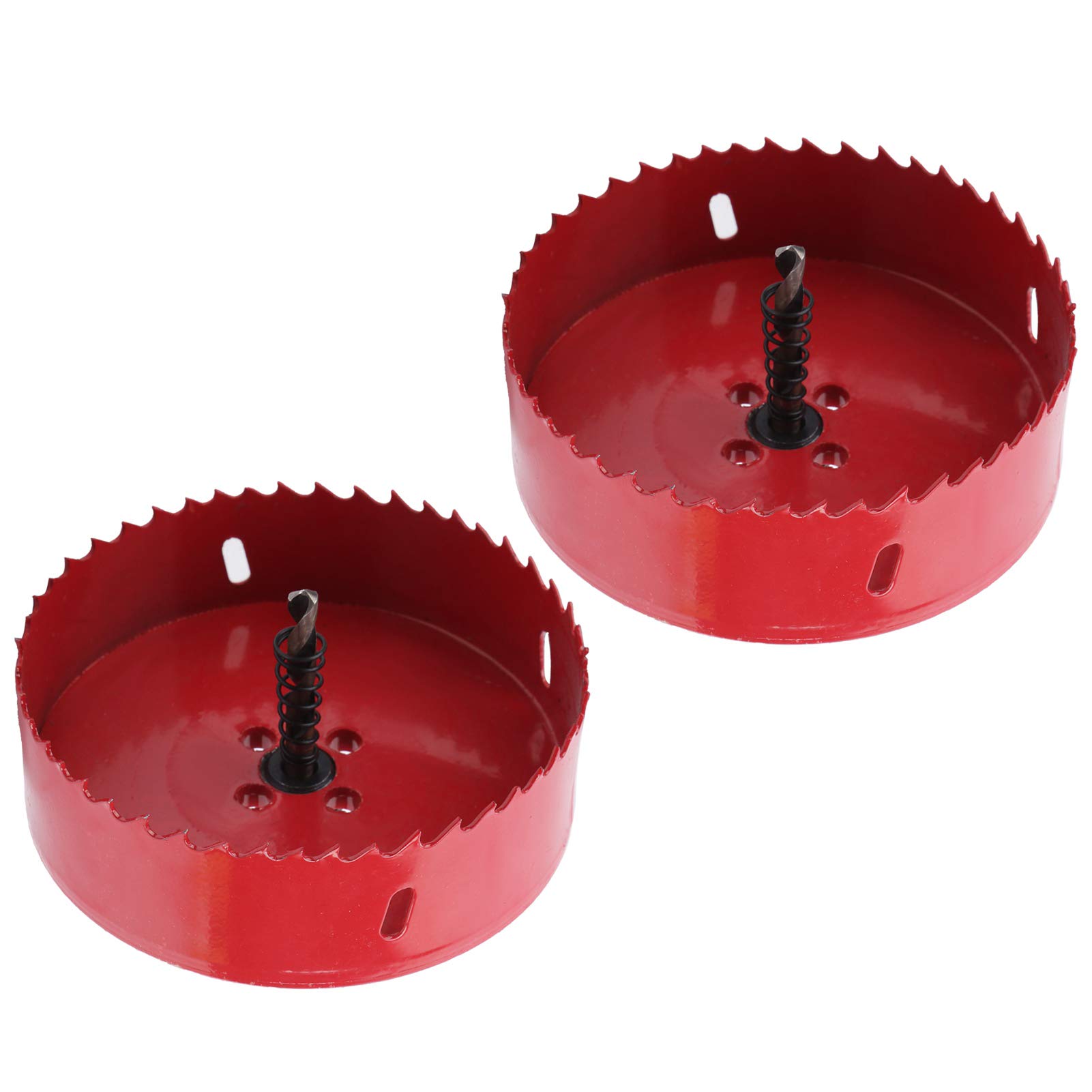 2 Sets BiMetal Hole Saw Cutter Set for Aluminum Board PVC Iron Sheet Hole Open 120165mm for Wood, PVC Board, Plastic Plate Drilling(105mm / 4.1in)