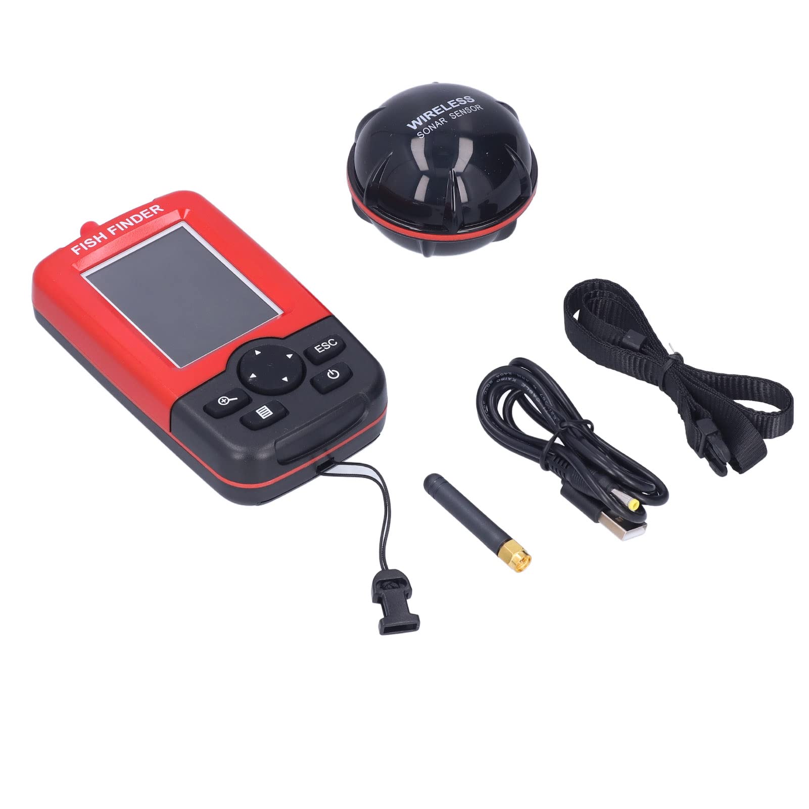 Buscador de Peces con sonda inalámbrica Detector Visual de Peces de Mano con Pantalla de retroiluminación LCD TFT para Pesca en Hielo Pesca en río Pesca en mar Material ABS