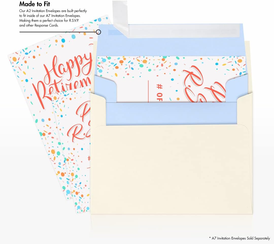 LUXPaper A2 Invitation Envelopes | Peel & Press | 4 3/8" x 5 3/4" | Baby Blue | 80lb. Text | 1,000 Qty
