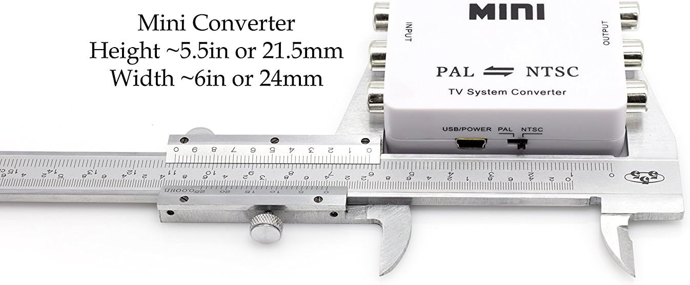 THE CIMPLE CO - PAL to NTSC Converter Kit - NTSC to PAL Video Converter - Bidirectional TV System Adapter with 2 RCA Cables - Does Not Convert Actual DVD or VHS, Only Output