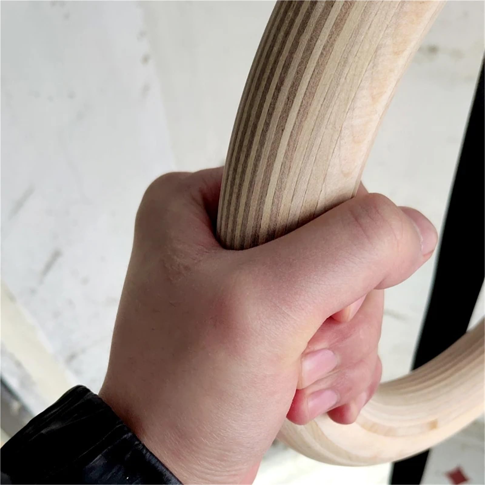 Anelli da Ginnastica in Legno con Cinghie Regolabili, Attrezzatura for Palestra Domestica, trazioni, Allenamento della Forza