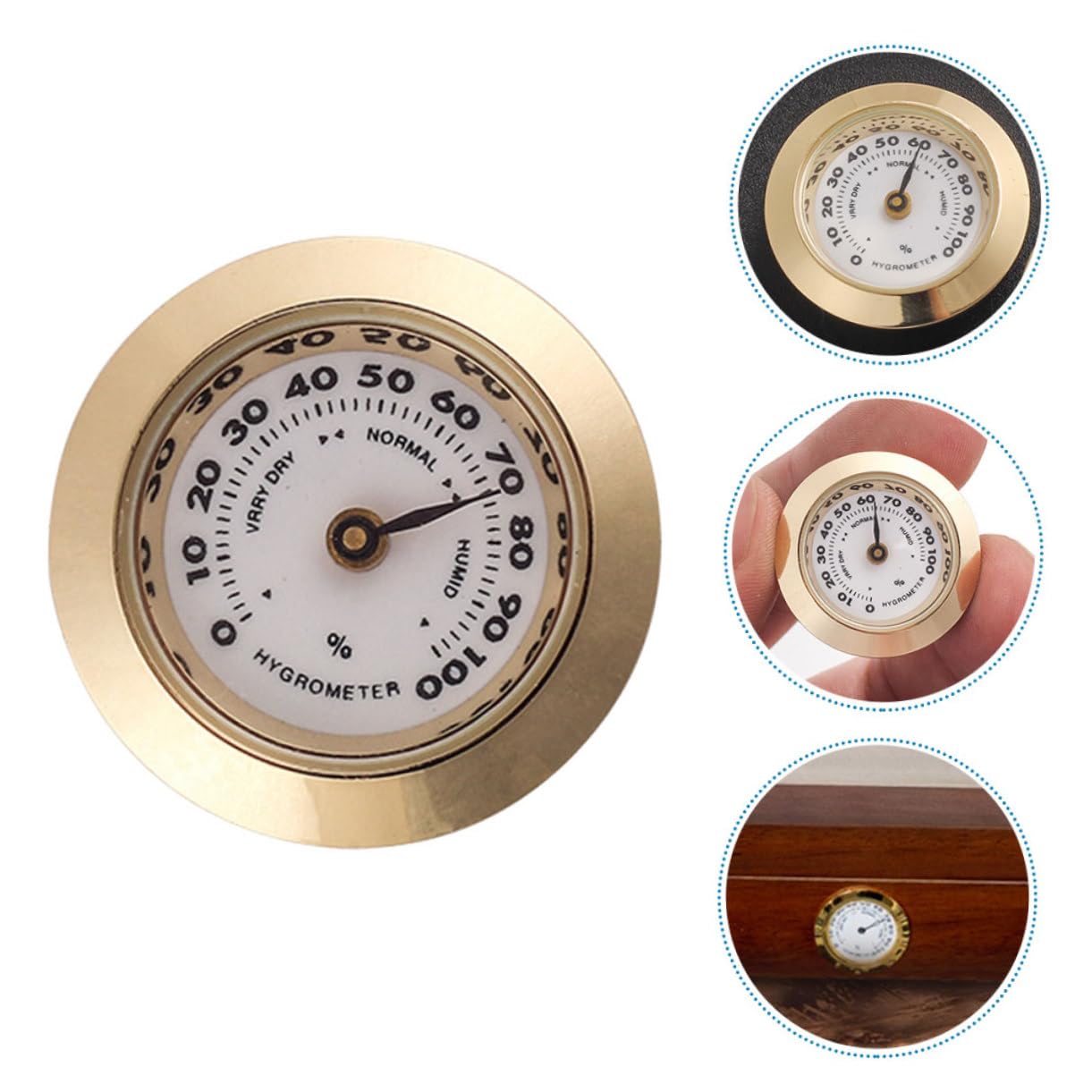5 Pezzi Hygrometro Meccanico per Humidor Strumento Umidità per Box Alta Precisione e Facile Installazione