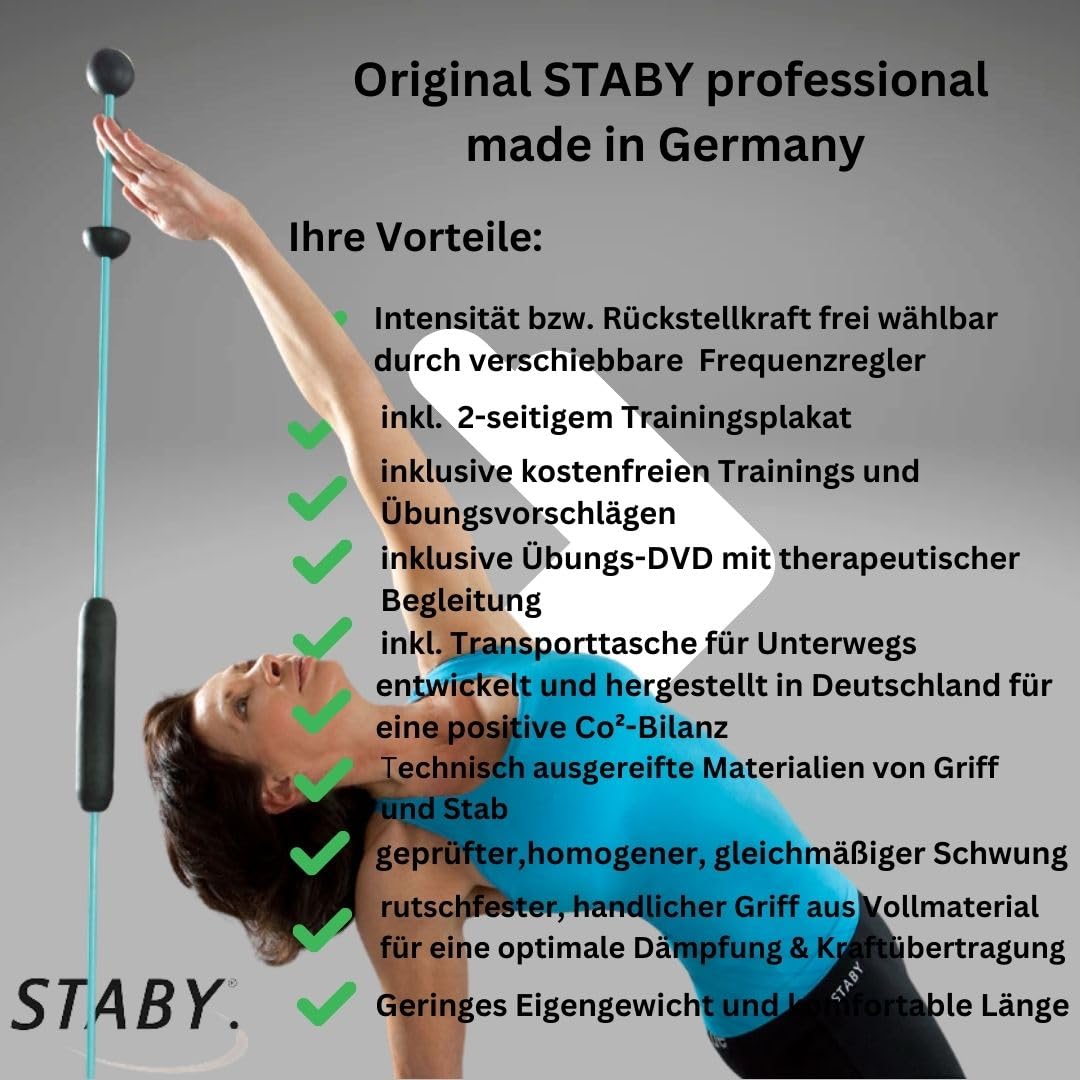 Original STABY Professional - der Variable Schwingstab inkl. Trainingsposter und DVD