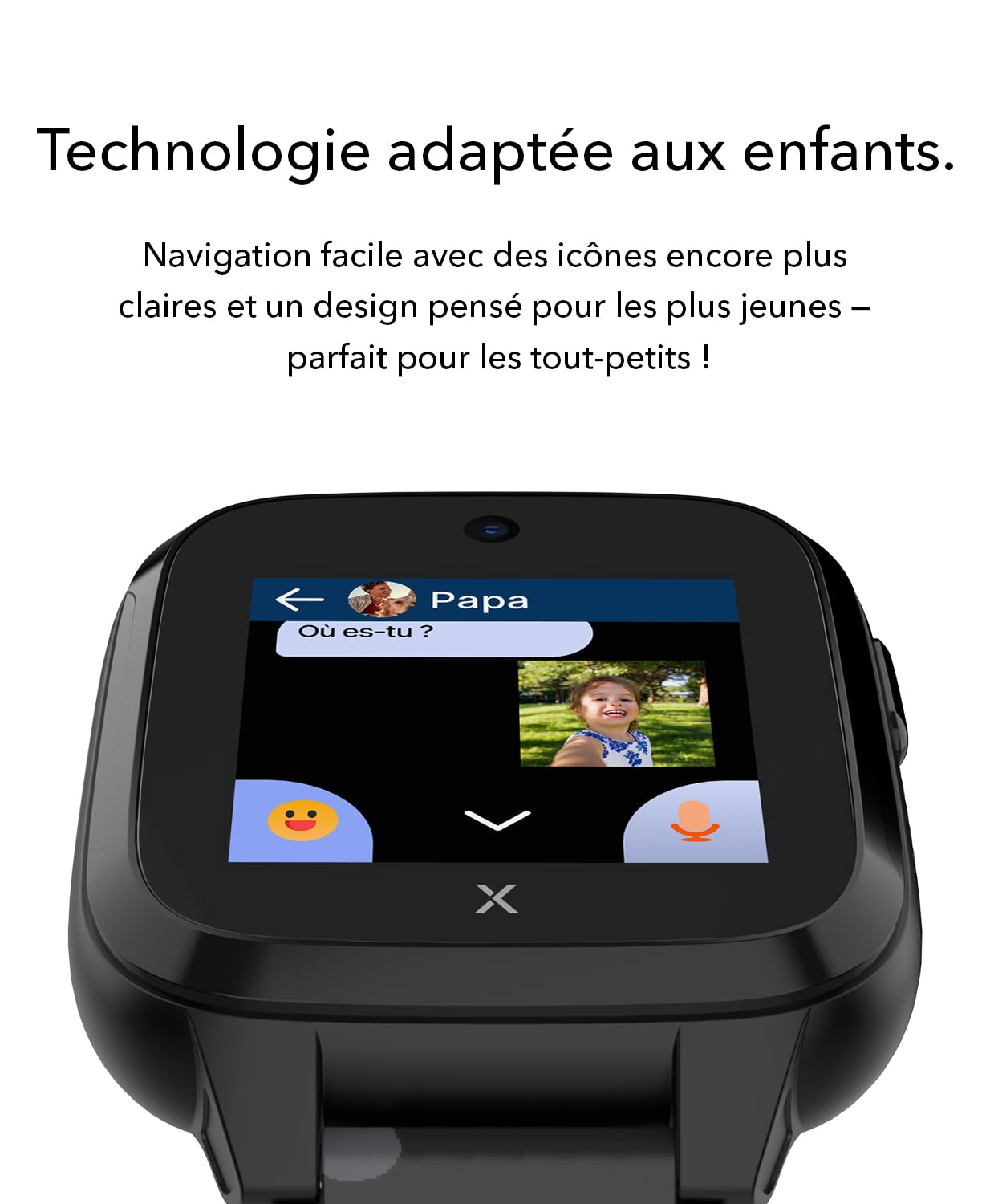 XPLORA XGO 3 - Montre connectée pour Enfants (avec SIM) – 4G, Appels, Messages, Mode école, Fonction SOS, localisation GPS, Appareil Photo, podomètre - incluant 3 Mois d'abonnement Gratuit (Noir)