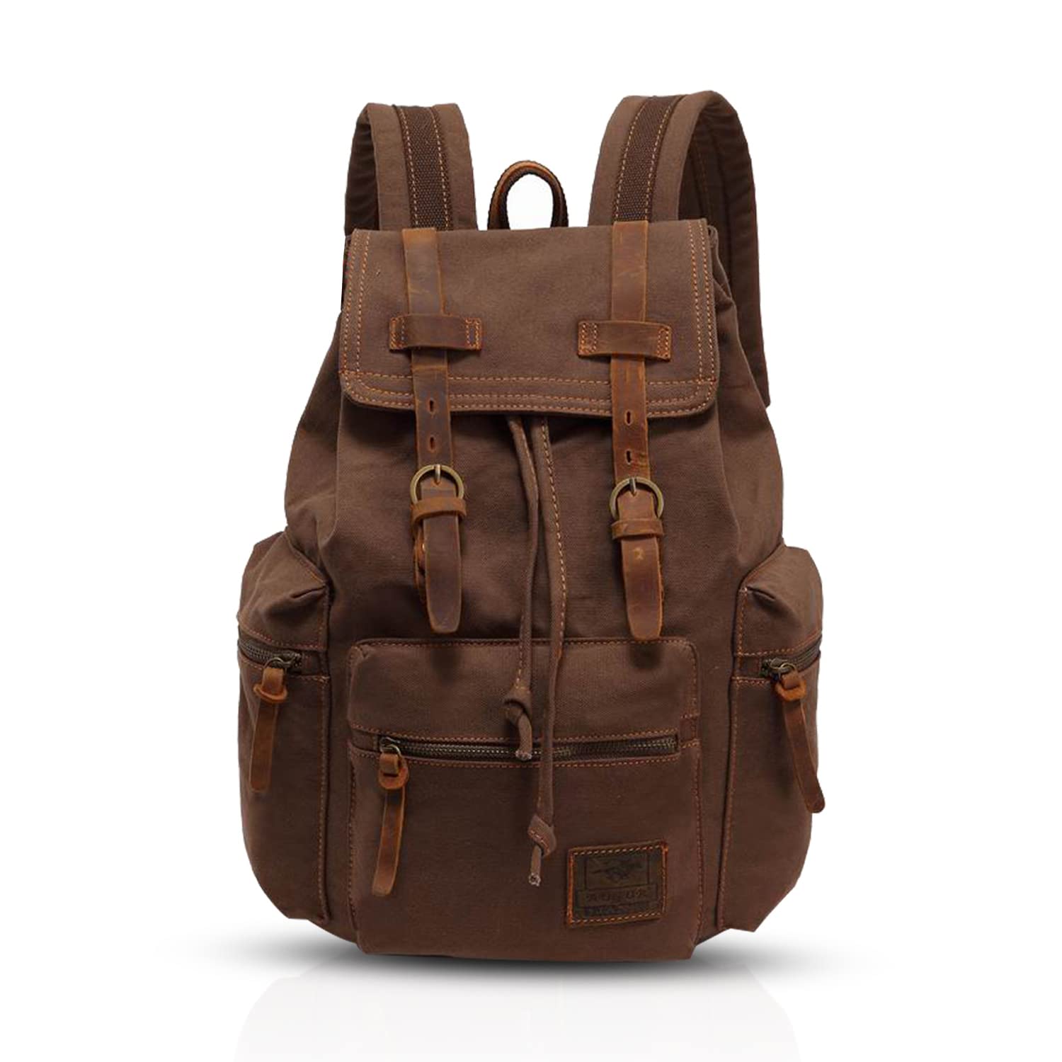 FANDARE Retro Mochila Ordenador 15.6 Pulgadas Portátil Estudiante Morral al Aire Libre Viaje Trabajo Escuela Lona