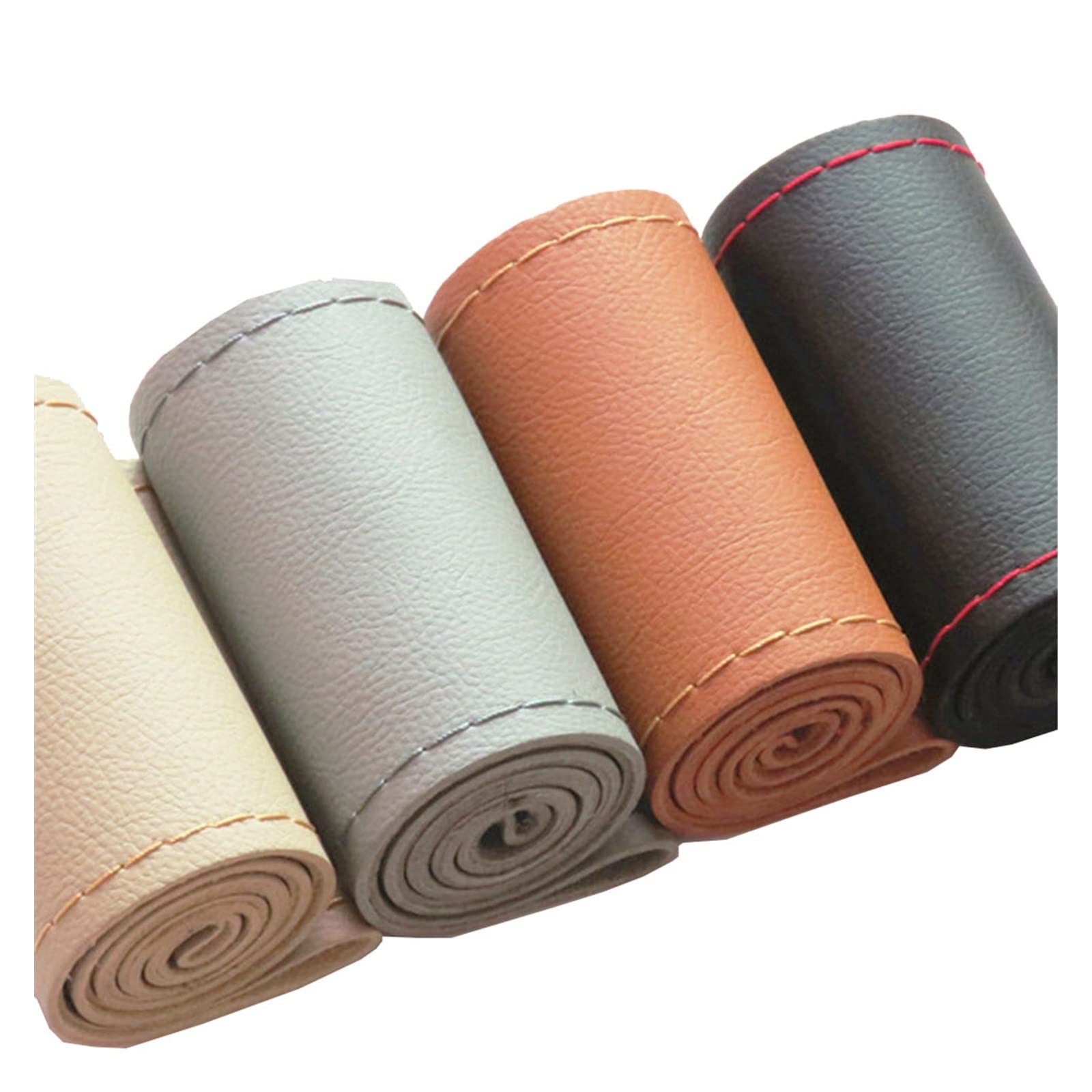 Funda Volante Funda para Volante Coche De 15 Pulgadas/38 Cm Trenza Cuero Artificial Suave En El Volante con Accesorios Aguja E Hilo Cubierta Volante Fundas (Color : Marrón)