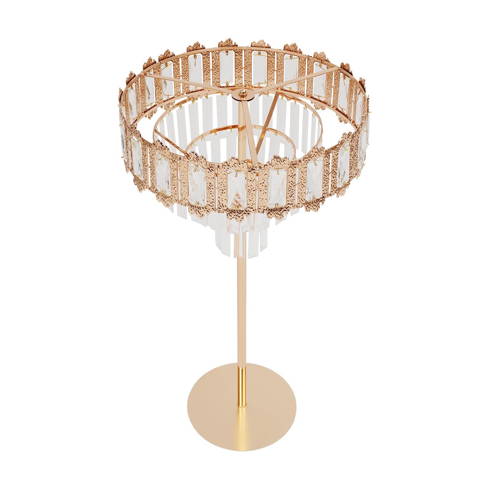 Vaso decorativo da tavolo per matrimonio, altezza 80 cm, in metallo e cristallo, centrotavola per feste di nozze, cene, centrotavola, supporto per fiori per Natale, anniversario