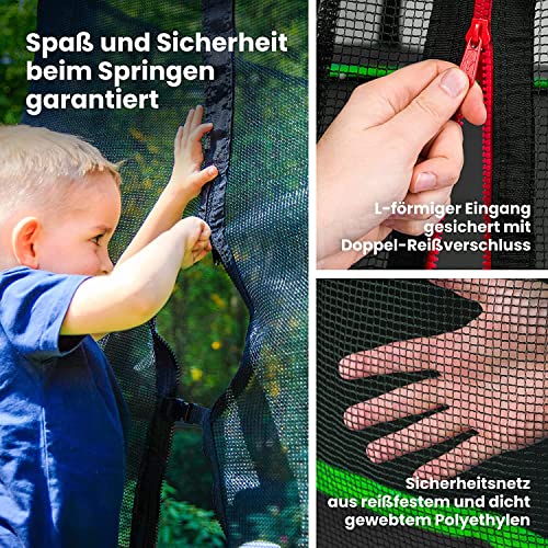 Hop-Sport Trampolin Outdoor - Ø 305/366/430 cm - Safety Gartentrampolin Set mit innovativen, gebogenen Netzstangen… – Bild 5