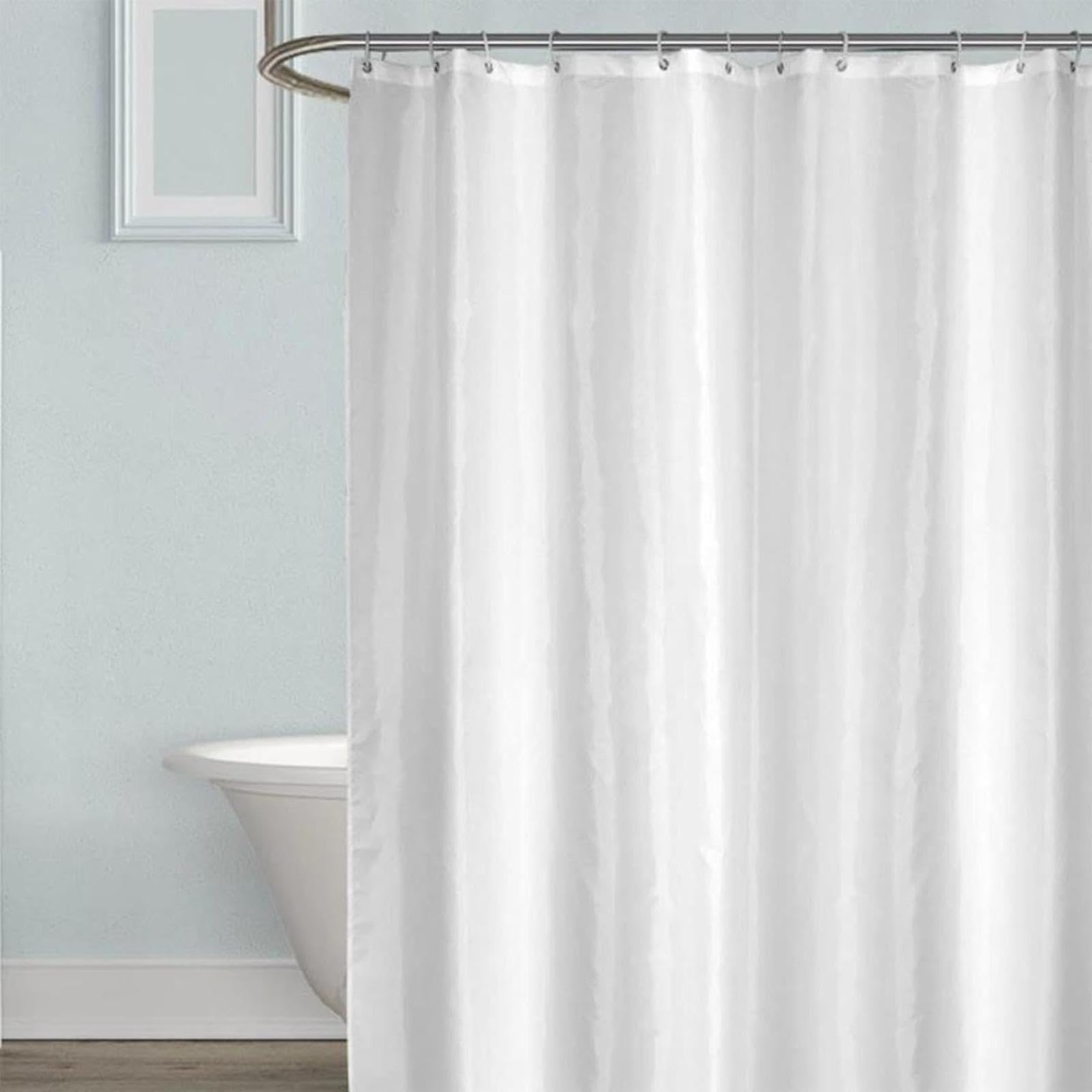Wytrzymała zasłona prysznicowa 70 x 140 cm wodoodporna i odporna na pleśń tkanina PEVA nadająca się do prania zasłona łazienkowa do wanny i kabiny prysznicowej elegancka biała konstrukcja