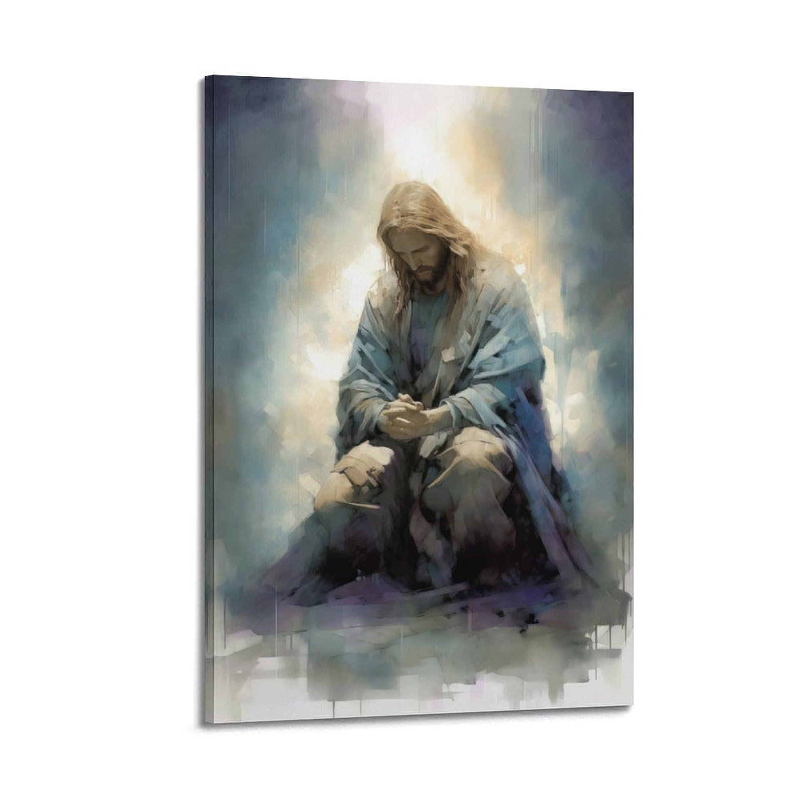 XKUGA Religion Poster Christianity Holy Son Jesus Modern Decorative Canvas Prints - Ideal Wall Art for Family, Man Cave, Game Room, Boys & Girls Bedroom 20x30inch(50x75cm)