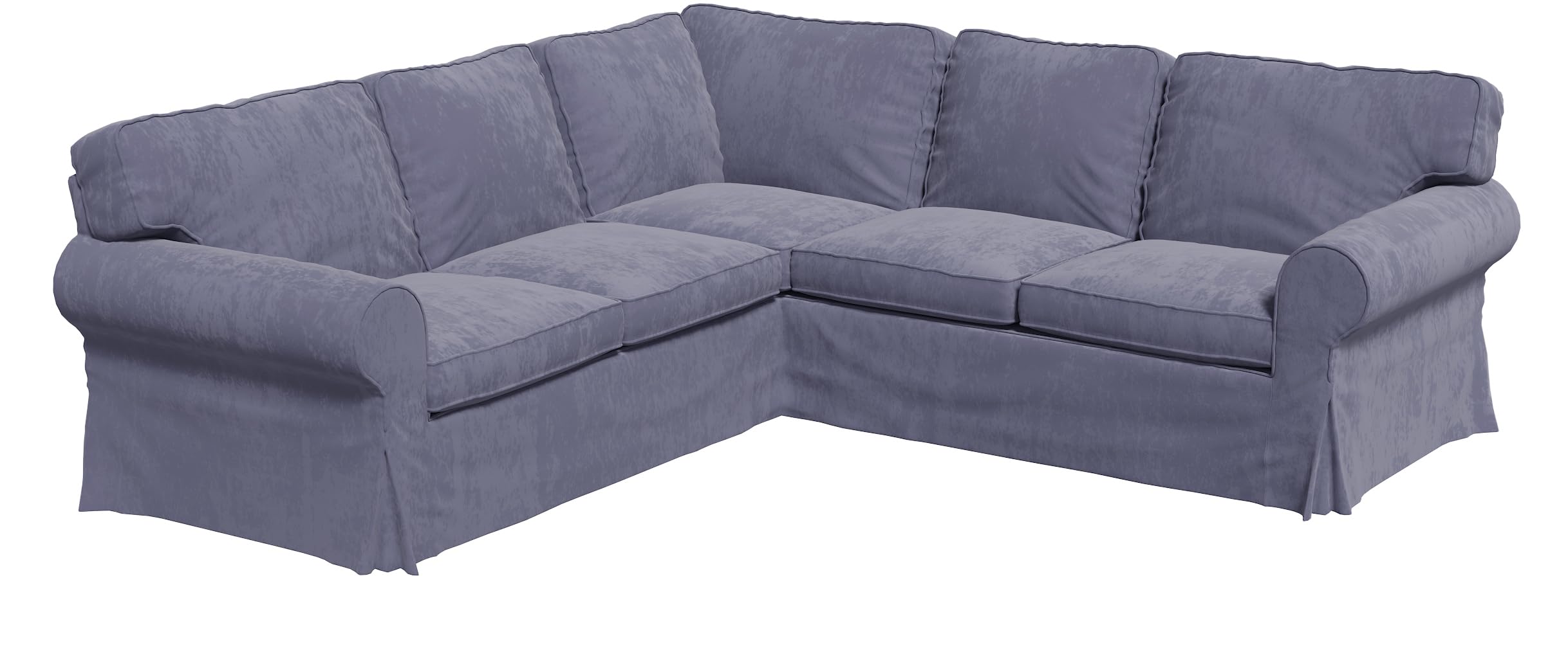 Velvet Pets Friendly Sectional Corner Sofa Covers Made Compatible with IKEA Ektorp 4 Four Seat Couch Sofa Slipcovers (Velvet Light Gray Ektorp 2+2)