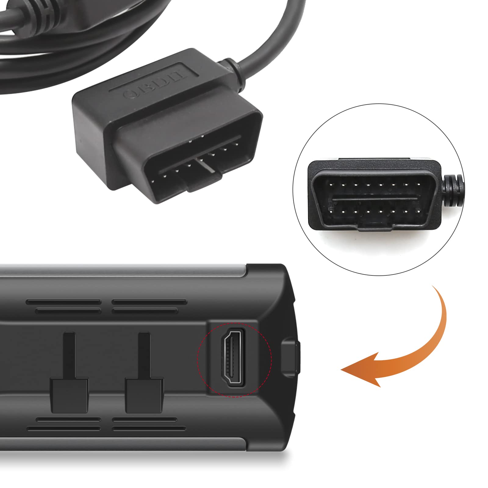 Câble Interface OBD2 Vers HDMI H00008000 - Pour Moniteurs De Prise CS2, CTS2, CTS3 - Diagnostic Véhicule
