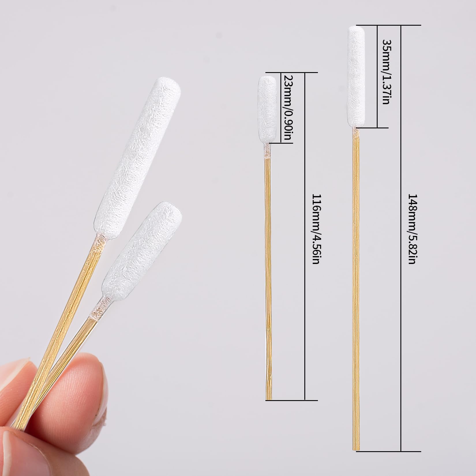 PXARMYYXGS 200 Pcs Dog Ear Cleaning Swabs, 12cm/15cm Extra Large Cotton Budss, Dog Ear Buds Cleaning Swab Sticks - Image 2