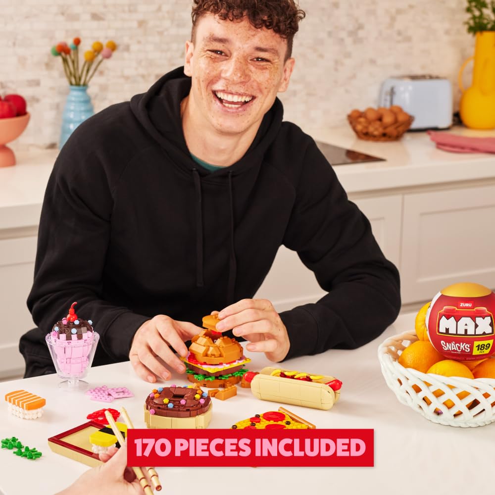 MAX Premium Snacks Building Bricks (Hotdog) Novelty Unboxing Toy Collectible Mini's by ZURU, Hotdog, 1 Capsule - Image 3