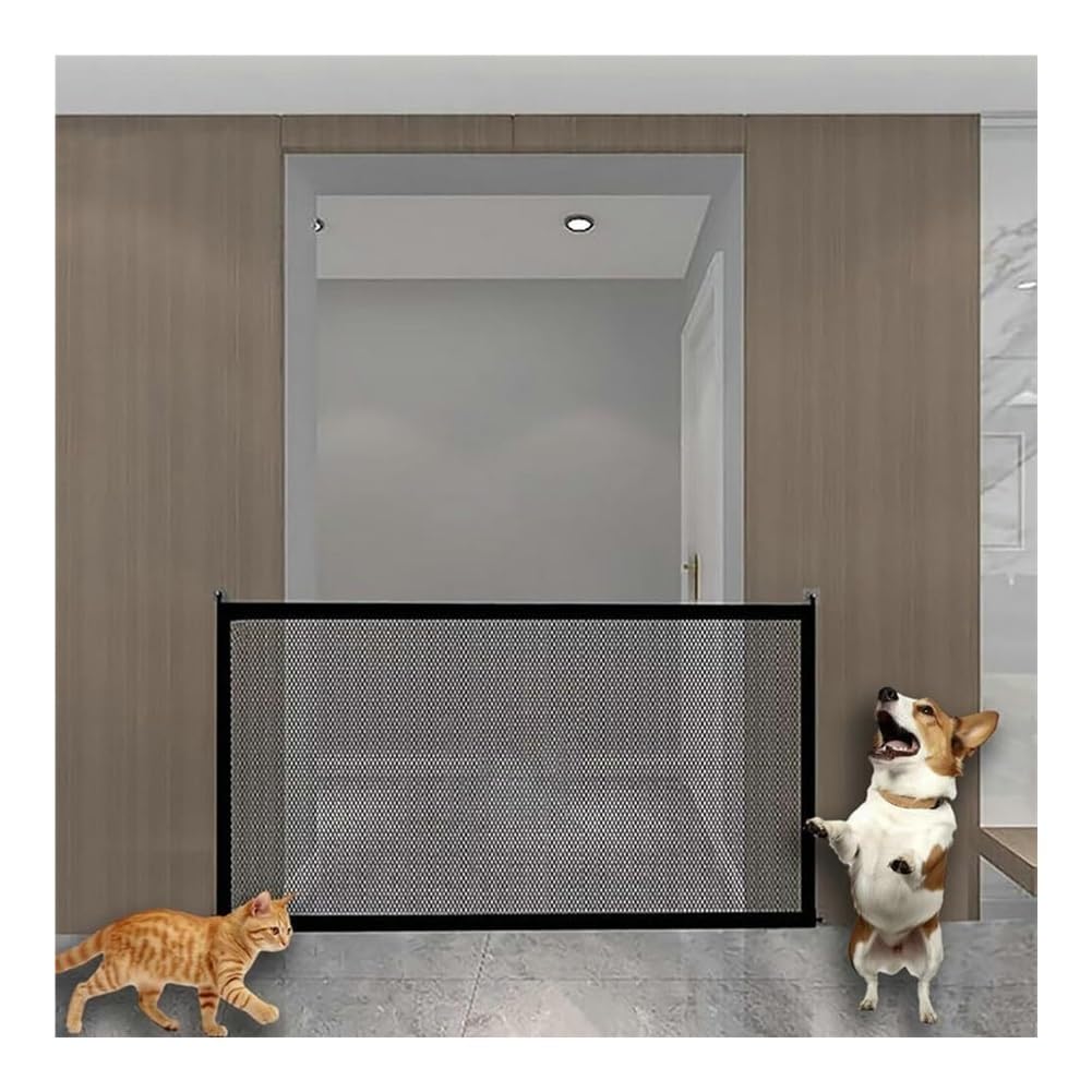 Cancello per animali domestici per porte e scale, cancello portatile pieghevole a rete per uso interno, facile da installare, barriera per cani per casa, cancello di sicurezza regolabile per animali
