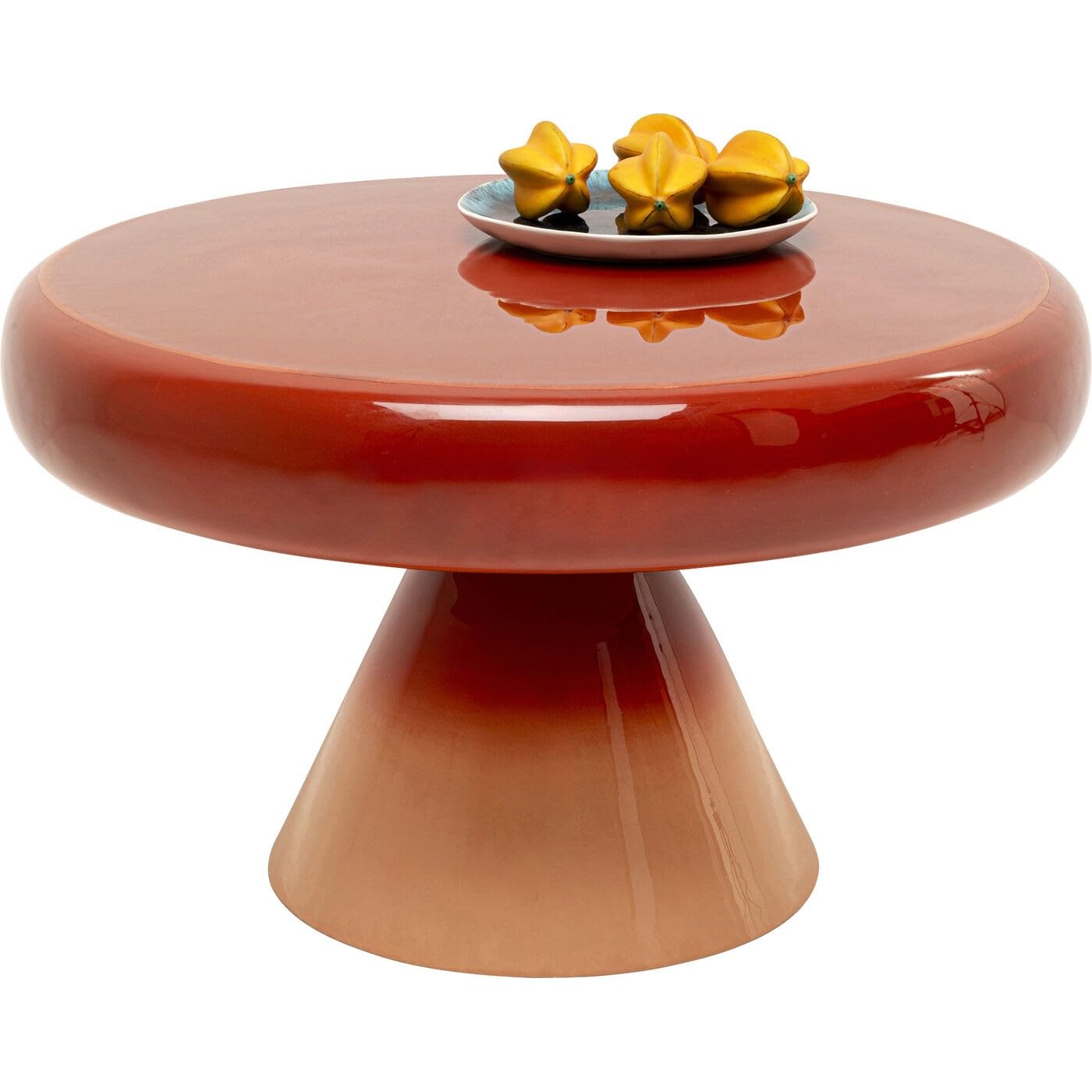 Kare Design Beistelltisch RICI Colore, Rot, 60cm Durchmesser, Couchtisch, Ablage, Wohnzimmertisch, Stahlgestell, Rund