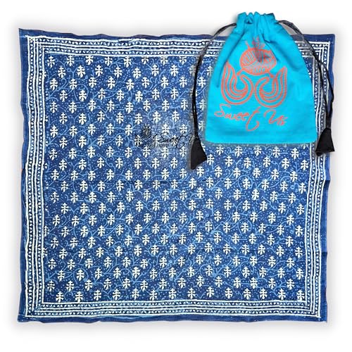 Lightweight Soft Cotton Celestial Scarf for Women Pouch, Bandana, Shawl, Wrap for Summer, Spring, Fall, Winter