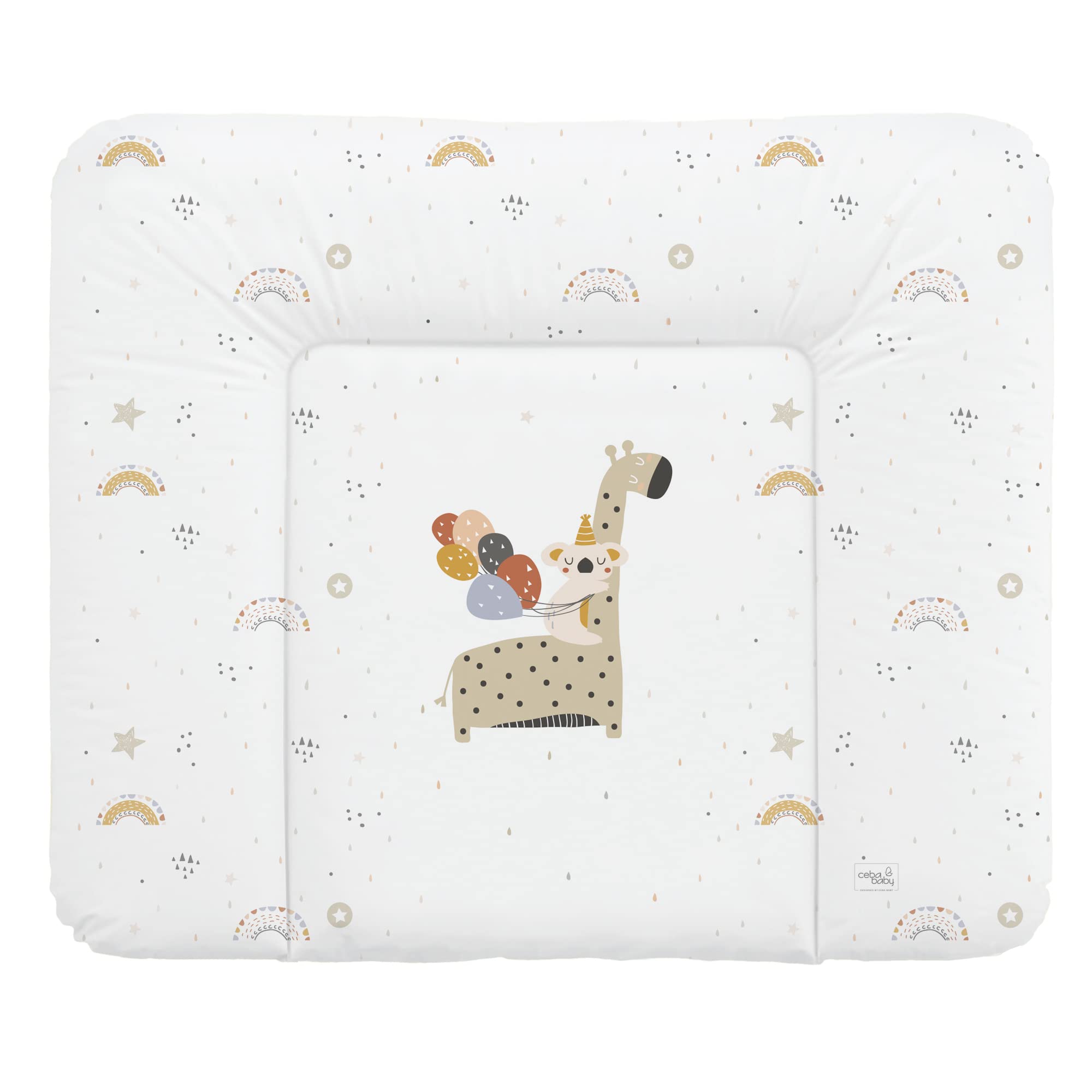 Ceba Baby® Wickelauflage 85x72 cm – Weiche Wickeltischauflage für Jungen & Mädchen – Wasserdicht & Abwaschbar – OEKO-TEX® 100 – Made in EU - Giraffe