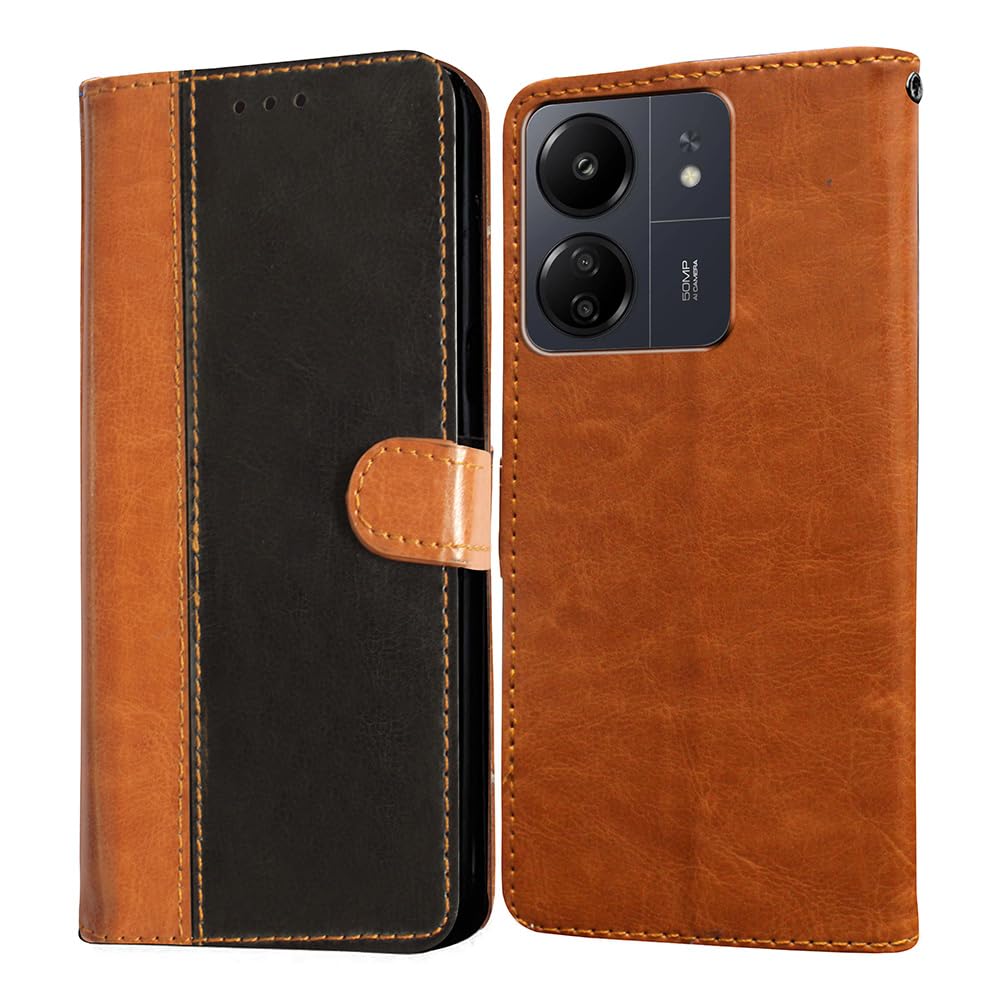 Casotec Flip Cover Back Case for Mi Redmi 13C 4G / Poco C65 4G | Premium Leather Finish | Inbuilt Pockets & Stand | Flip Cover Back Case for Mi Redmi 13C 4G / Poco C65 4G (CamelBlack) (B0CQ8D5K8K) Amazon Price History, Amazon Price Tracker