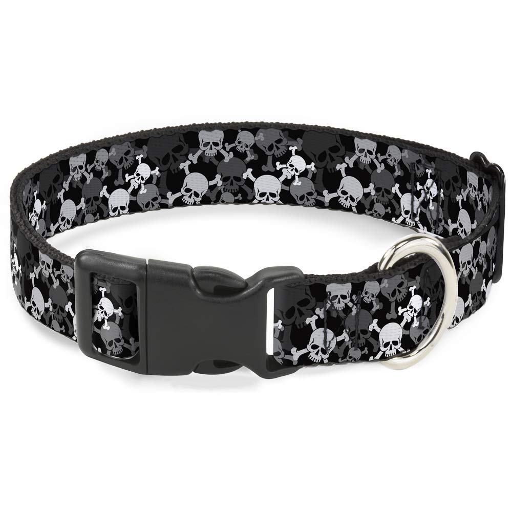 Collier de clip en plastique Buckle Down crânes empilés pour éviter les fuites de chien