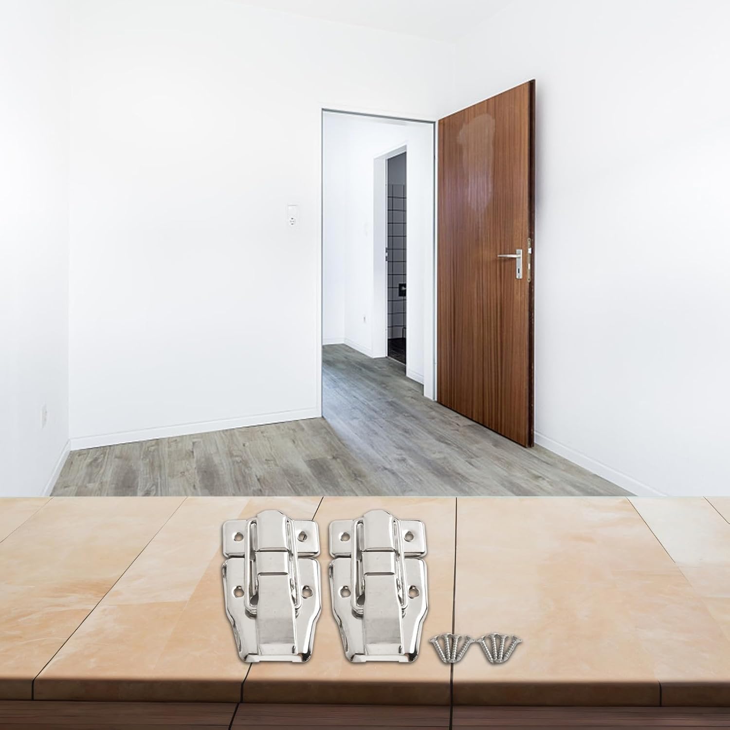 2-Pack Tog-gle Catch Latch For Suitcase, Toolbox, Trunk, Chest, And Case, Iron Cabinet Catch, Silver 78 X 48 Mm, Modern Hardware For Home And Garage Use