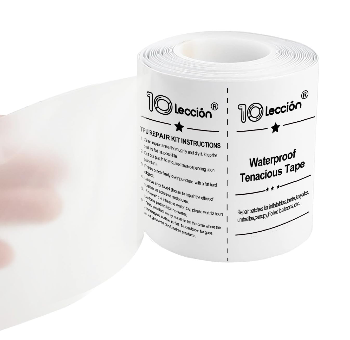 3 in x 7 ft Roll TPU Pool Patch Repair Kit for Air Mattress, Swimming Pool, Bounce House, Tent, Canvas, Canopy, Pool Floats, Tubes Air Bed and Inflatable Toys