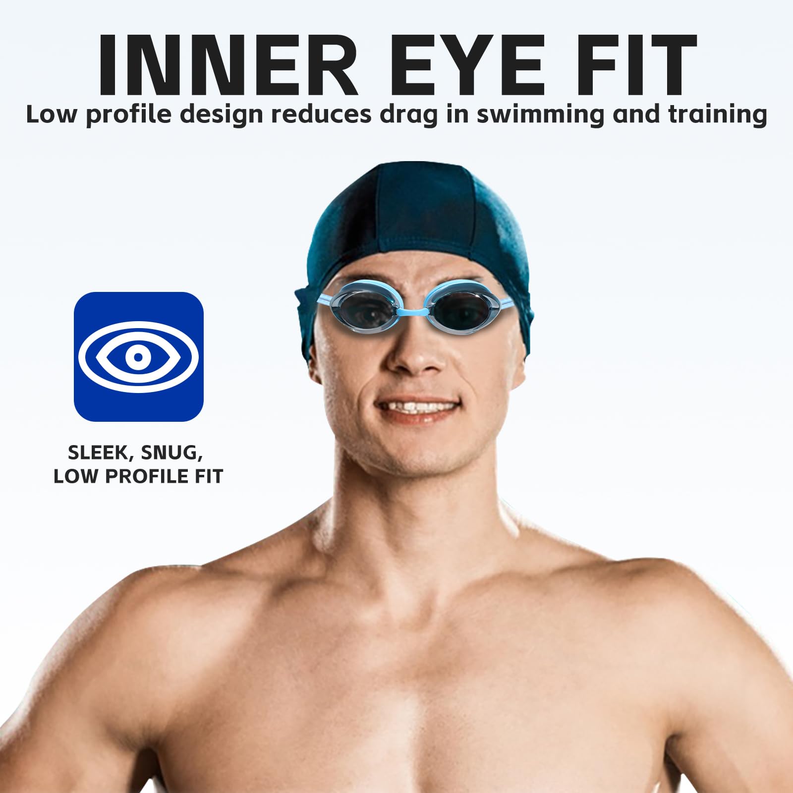Racing-Schwimmbrille, 2 Stück, für Erwachsene, Herren, Damen, 180°-Panorama, klare Sicht, Bungee-Riemen, Schwimmbrille, kein Auslaufen