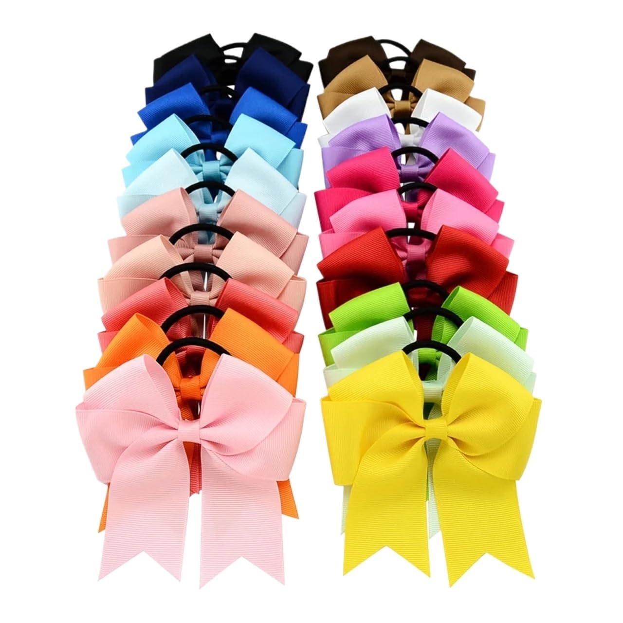 20 pezzi di fiocchi da cheerleader, elastici for coda cavallo, fatti a mano for ragazze adolescenti che praticano cheerleading Per Cheerleaders