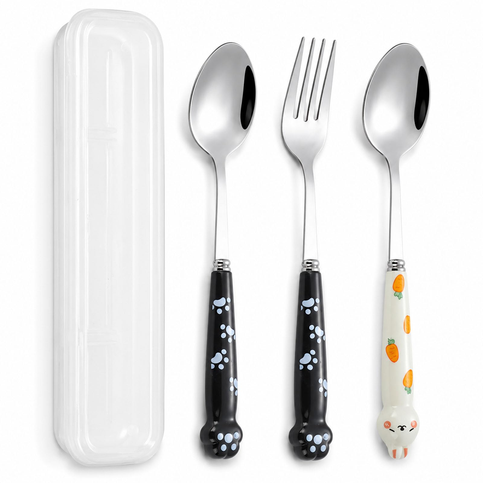 Crestivo 3 Pcs Stainless Steel Pet Food Spoon Set for Cats Dogs