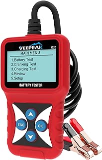 Veepeak 12V Car Battery Tester, Automotive 100-2000 CCA Digital Battery Load Tester Alternator Analyzer Vehicle Charging & Cranking System Testing Tool for Cars Trucks Motorcycles Boats ATVs RVs