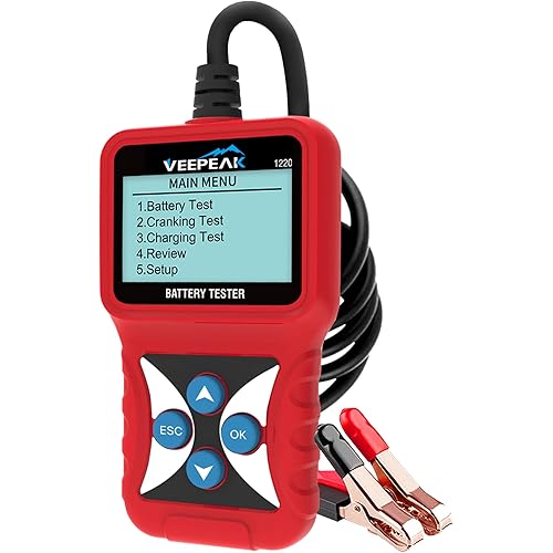 Veepeak 12V Car Battery Tester, Load Tester Automotive 100-2000 CCA Alternator Analyzer Digital Battery Vehicle Charging & Cranking System Testing Tool for Cars Trucks Motorcycles Boats ATVs RVs