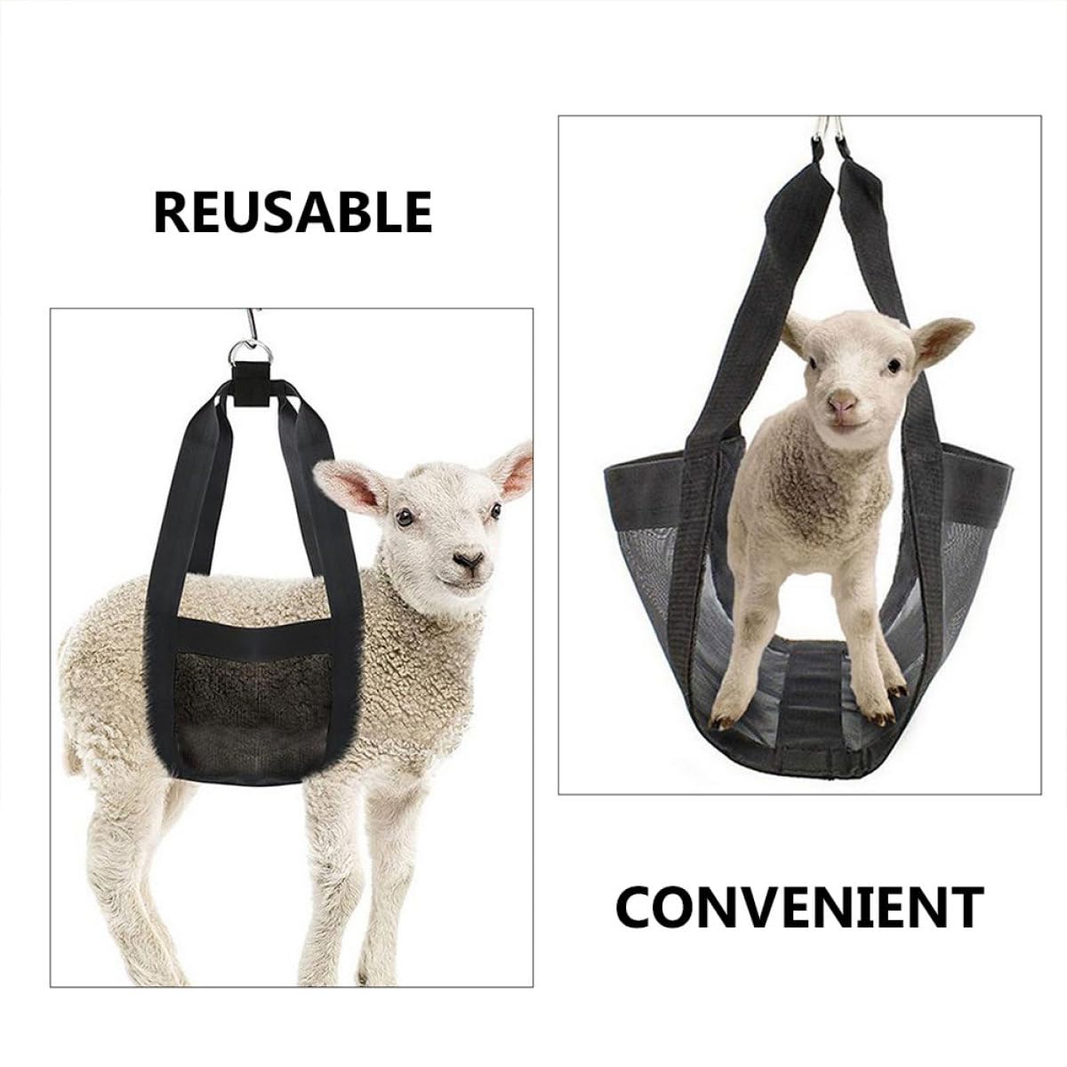 VANZACK Imbracatura per Pesatura Bestiame in Nylon 2 Pezzi Design Resistente e Sicuro per Piccoli Animali e Vitelli, Comoda e Facile da Usare