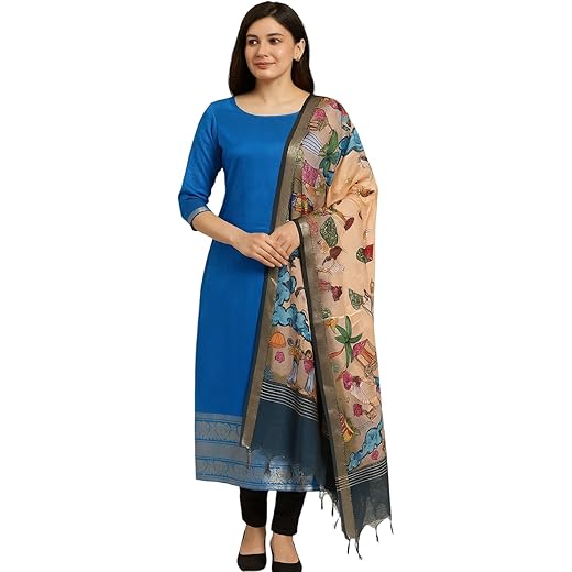 Mangalagiri Silk Dress Material Set, Royal Blue