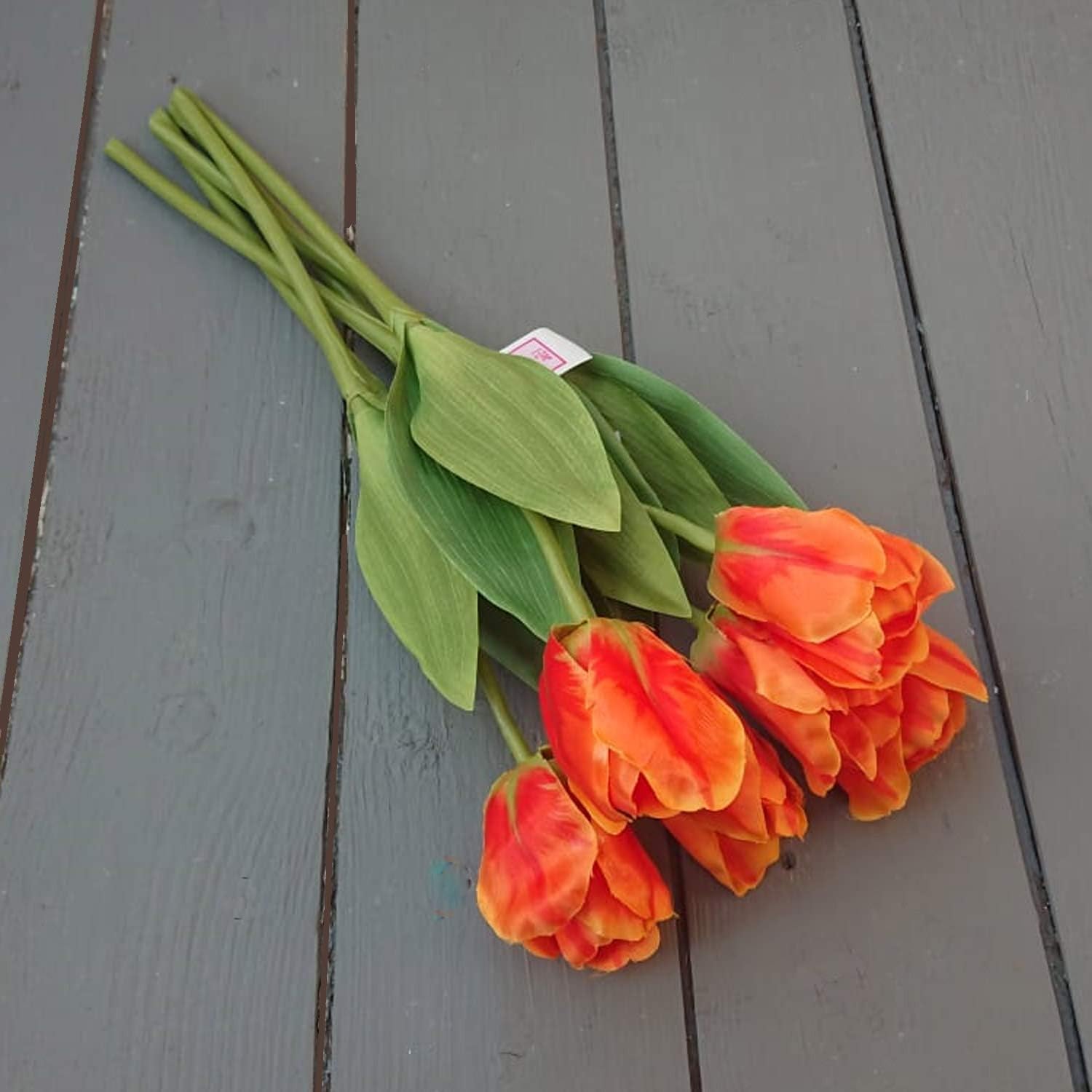 FSUK Bunch of 6 Artifcial 40cm Orange Tulips