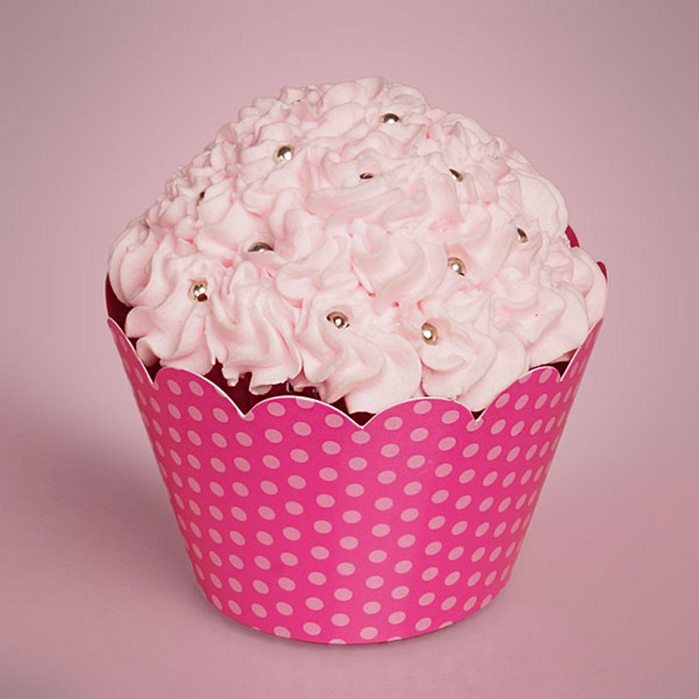 Fuschia With Pink Dots Cupcake Wrappers (50)