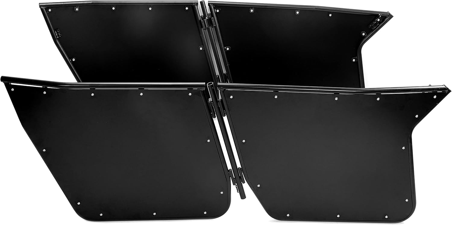 ALMULOO Lower Cab Doors Set Compatible with 2010-2014 Polaris RZR 4 800 2012-2014 Polaris RZR XP4 900 Aluminum Half Doors Panels Powder Coated Black