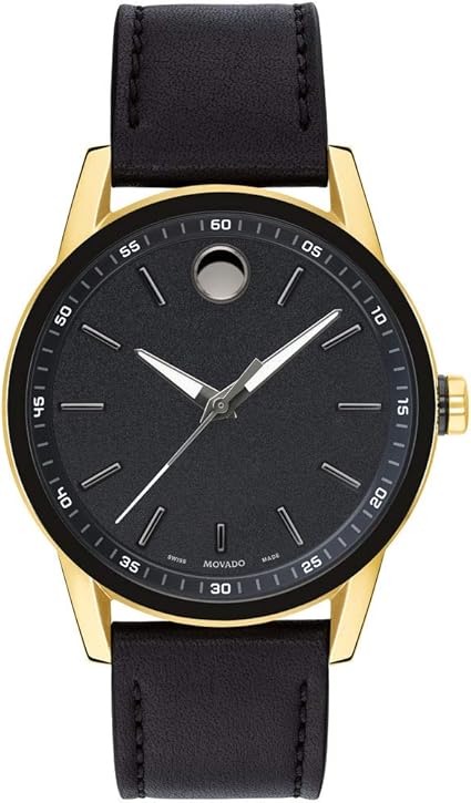 movado watch black and gold