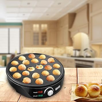 Ubersweet yaki Maker Ebelskiver Maker Electric yaki Pan Stuffed Pancake Pan Munk Aebleskiver Pan with 22 yaki Holes |