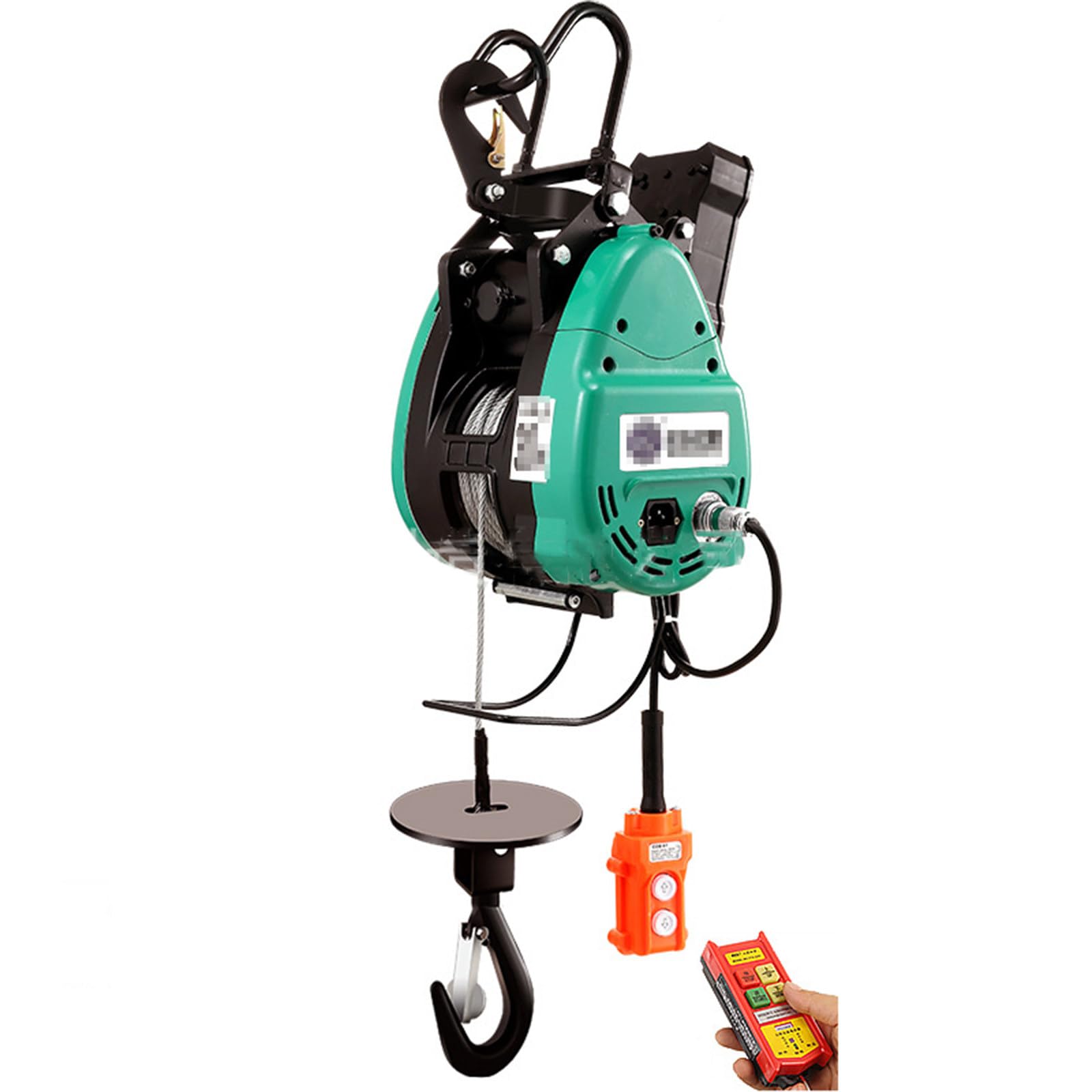 Mini Gru elettrica per Uso Domestico, Gru a Sospensione a Doppio Foro con Controller a Filo e Telecomando Wireless, argano Veloce per fabbriche, Magazzini,300KG-30M