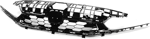 FREEMOTOR802 Parrilla superior delantera compatible con Honda Civic Sedan 2022-2024 de 4 puertas, estilo Si, pintada negro brillante, ABS Honeycomb