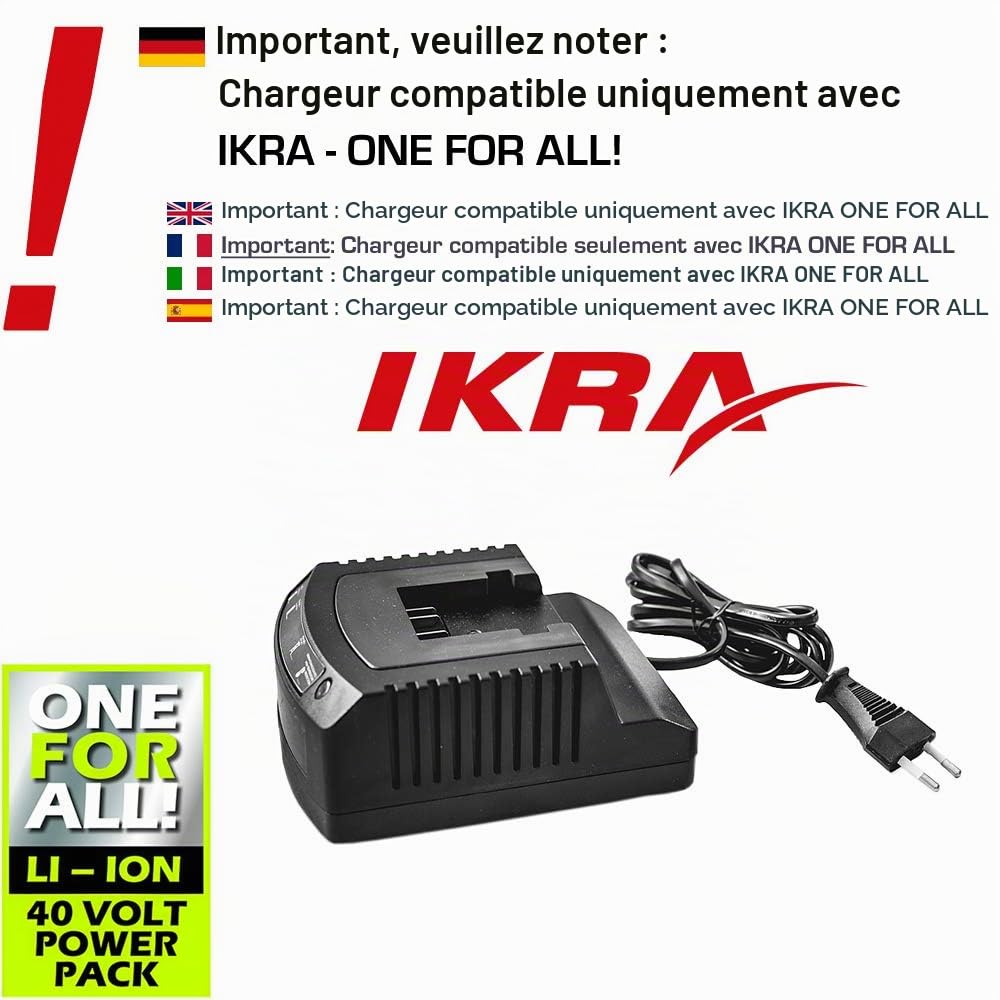 IKRA Chargeur Standard pour Batteries 40 V