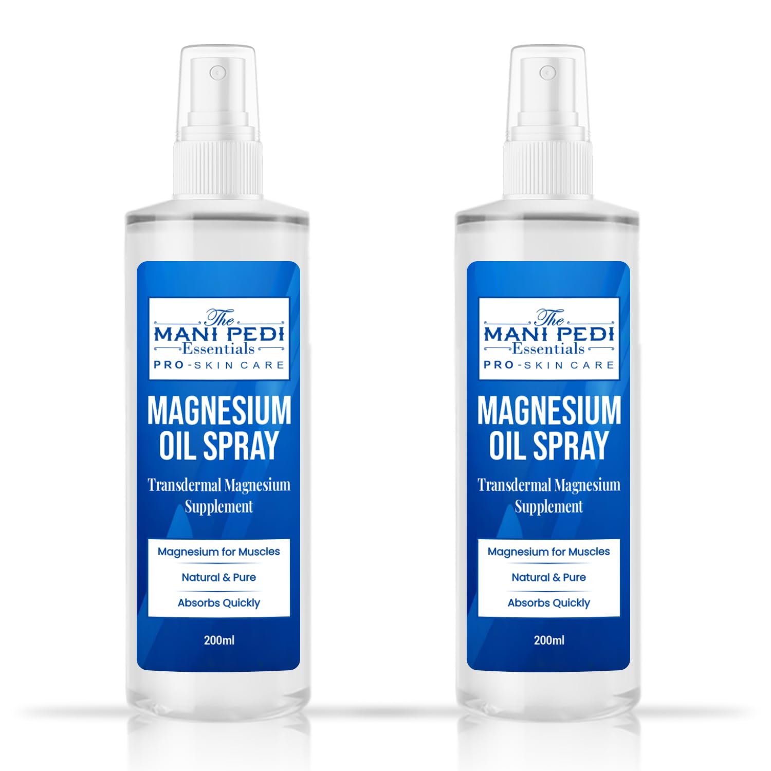 TMPE Magnesium Oil Spray. Quick Absorbing Topical Magnesium supplement. Relieves Muscles & Joints, Promotes Better Sleep -200ml Pack of 2