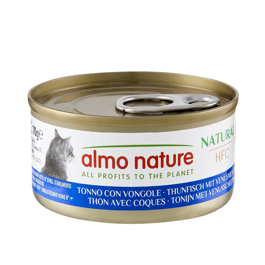 Almo Nature HFC Natural Katzenfutter nass - Thunfisch mit Venusmuscheln 24er Pack (24 x 70g)