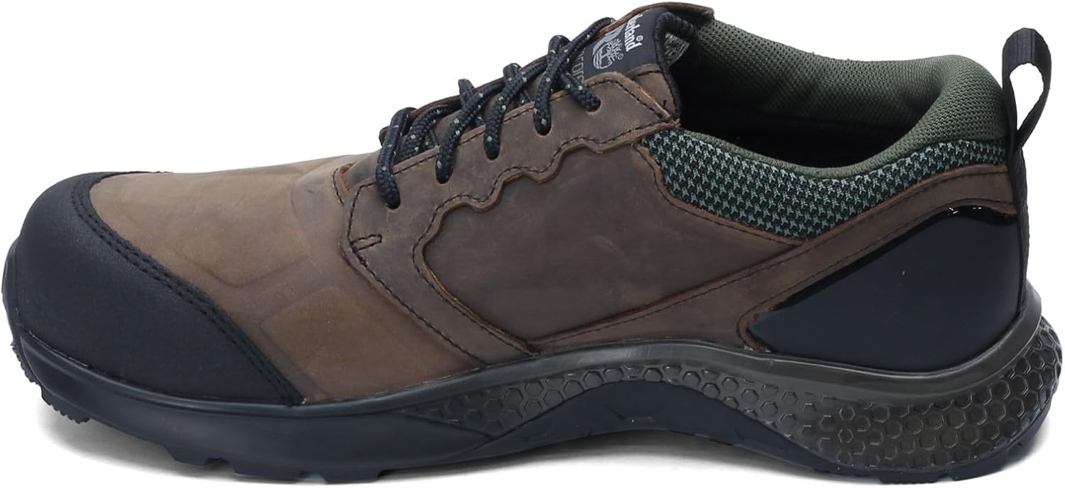 Timberland PRO Men's Reaxion Composite Safety Toe Waterproof Athletic Hiker Work Shoe, Brown/Green, 7.5