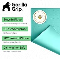 Vista 57 de GORILLA GRIP - Tapete de silicona 100% impermeable con bordes elevados sin BPA para mascotas, tapetes para alimentos de perros y gatos que contienen