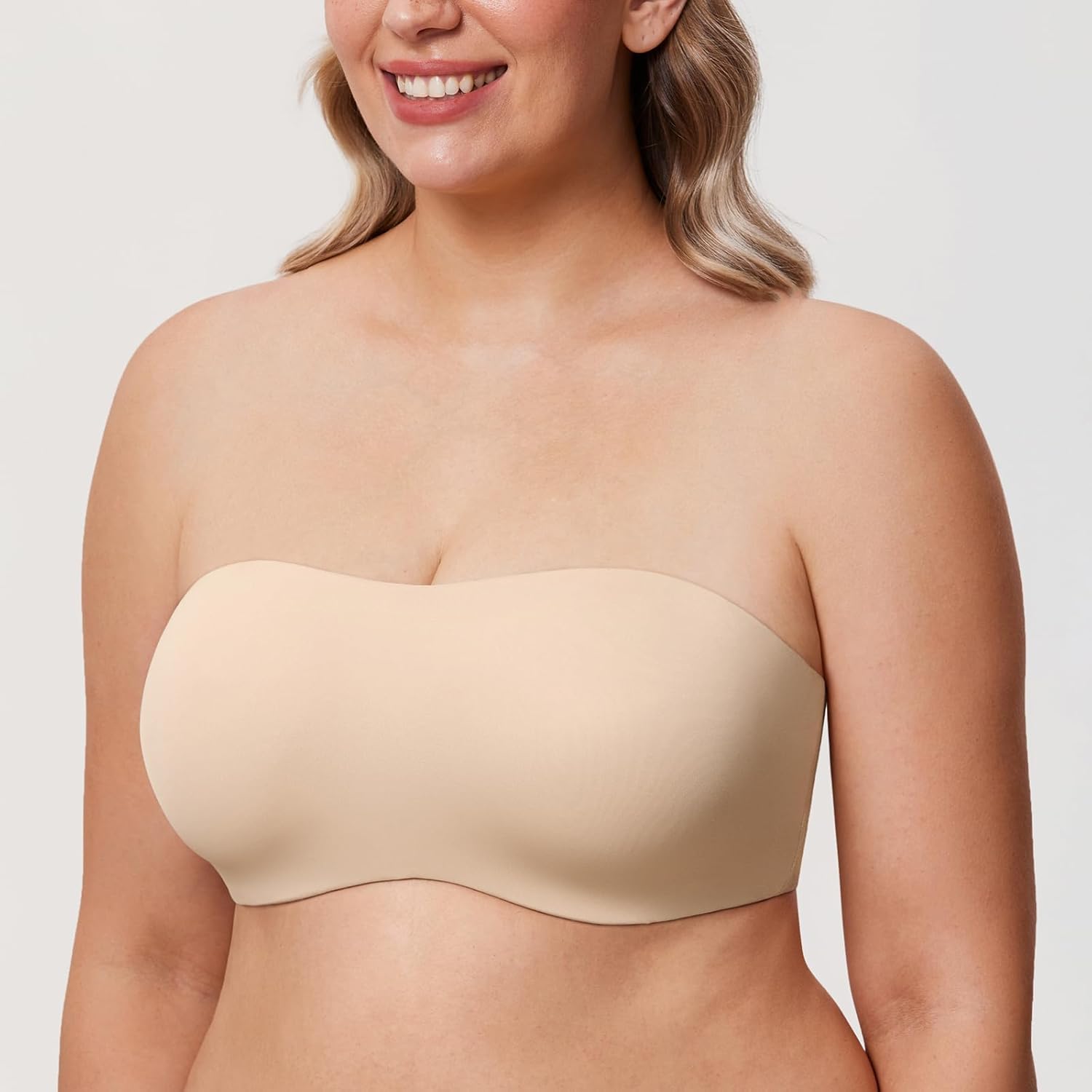 AISILIN Women's Strapless Bra Bandeau Underwire Minimizer for Big Busted Plus Size Support Silicone-Free - Image 4