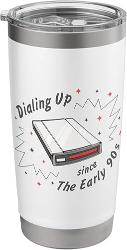 90s Nostalgia Retro 90s Dial Up Internet Vintage Stainless Steel Insulated Tumbler